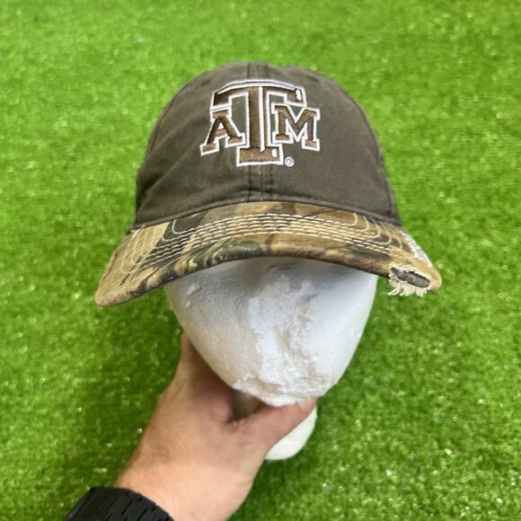 Vintage Texas A&M Hat Aggies Y2K Distressed Camo Hat EUC Hunting - Picture 1 of 7